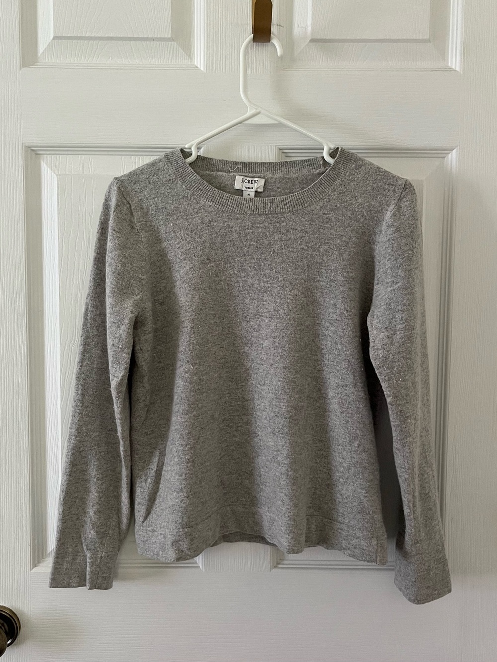 J. Crew Light Gray Teddie Crewneck Sweater